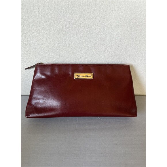 VTG 80s ETIENNE AIGNER Handbag Burgundy Leather Clutch13" X 6.5" X 2.5"